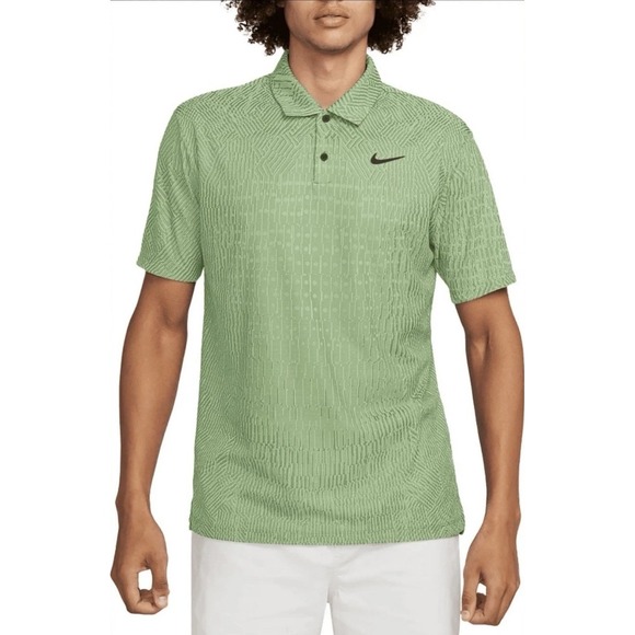 Nike Tour‎ Dri-FIT ADV Geometric Textured Golf Polo Shirt Green Men's Small